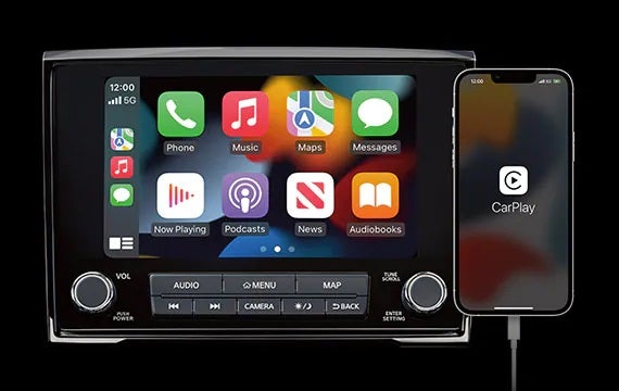 Stay connected with a standard 8" touch-screen display 2023 Nissan Titan | Nissan of Melbourne in Melbourne FL